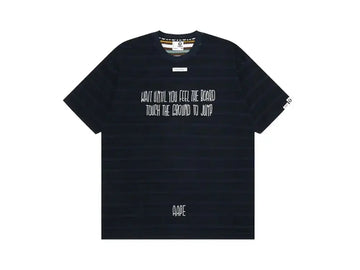 Aape By *A Bathing Ape® Slogan-Embroidered Striped T-shirt