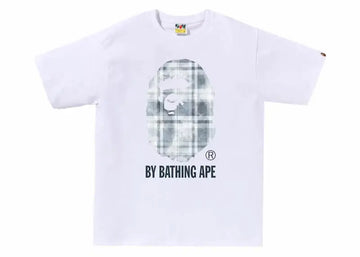 Bape Bleach Check Ape Head Tee White