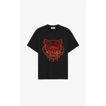 Kenzo Red Black Embroidery Tiger Tee