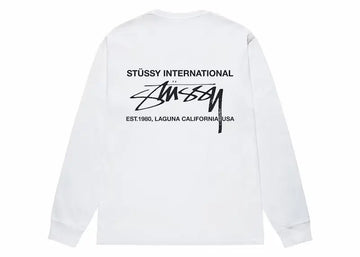 Stussy Smooth International L/S Tee White