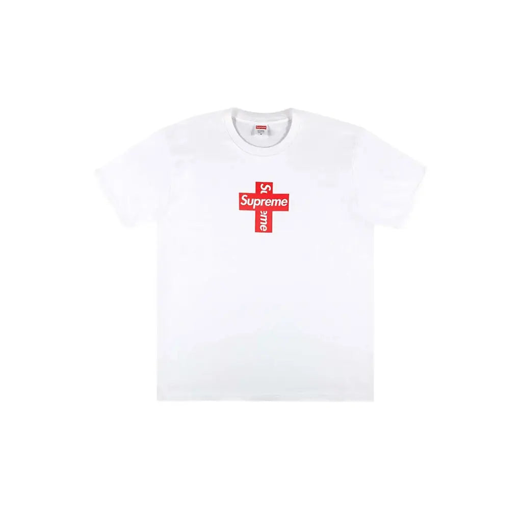 Supreme Cross Logo White Tee – kickasskickss Supreme Cross Logo White Tee – kickasskickss