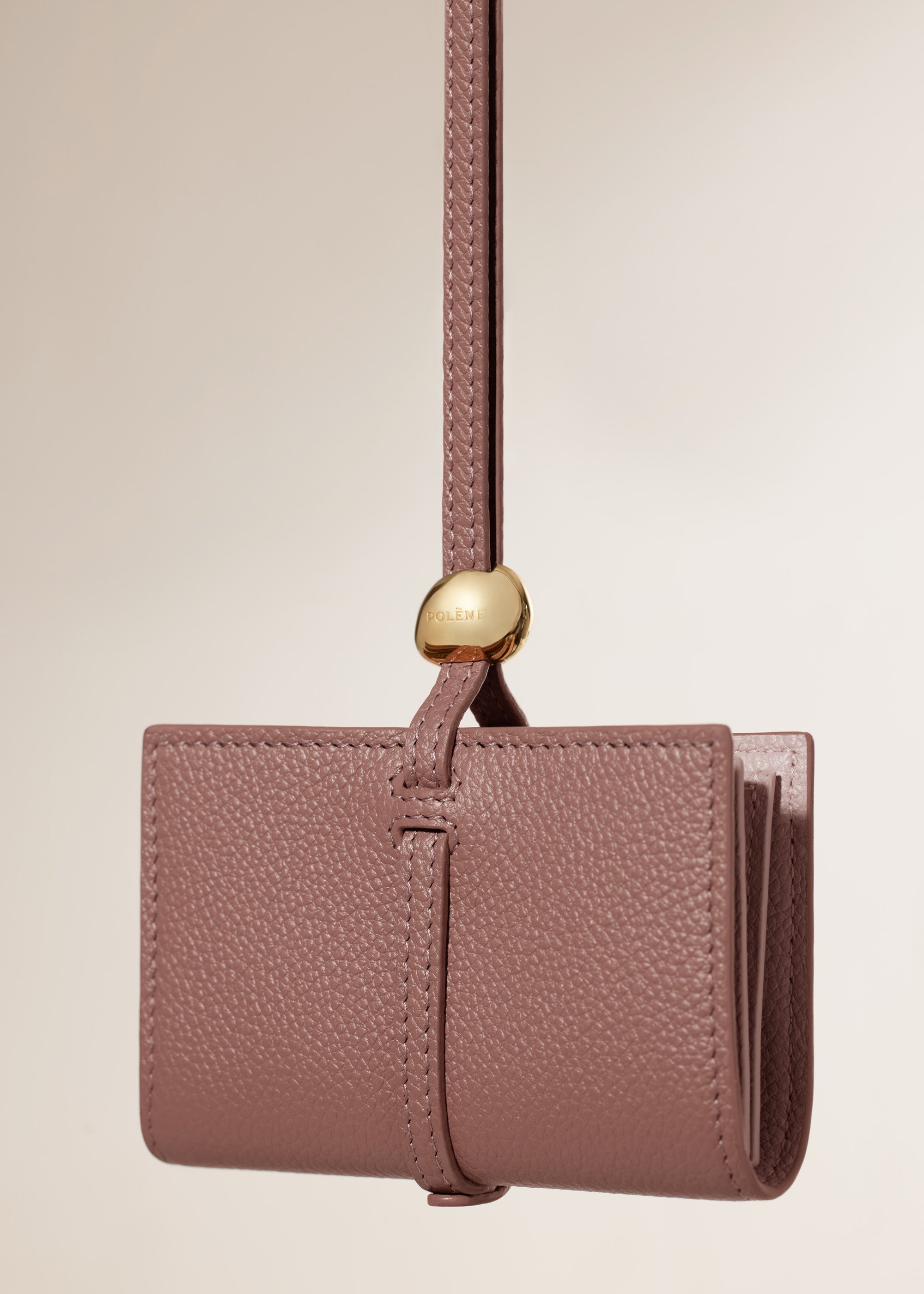 Polene Kaye Card Holder Textured Duo Blush