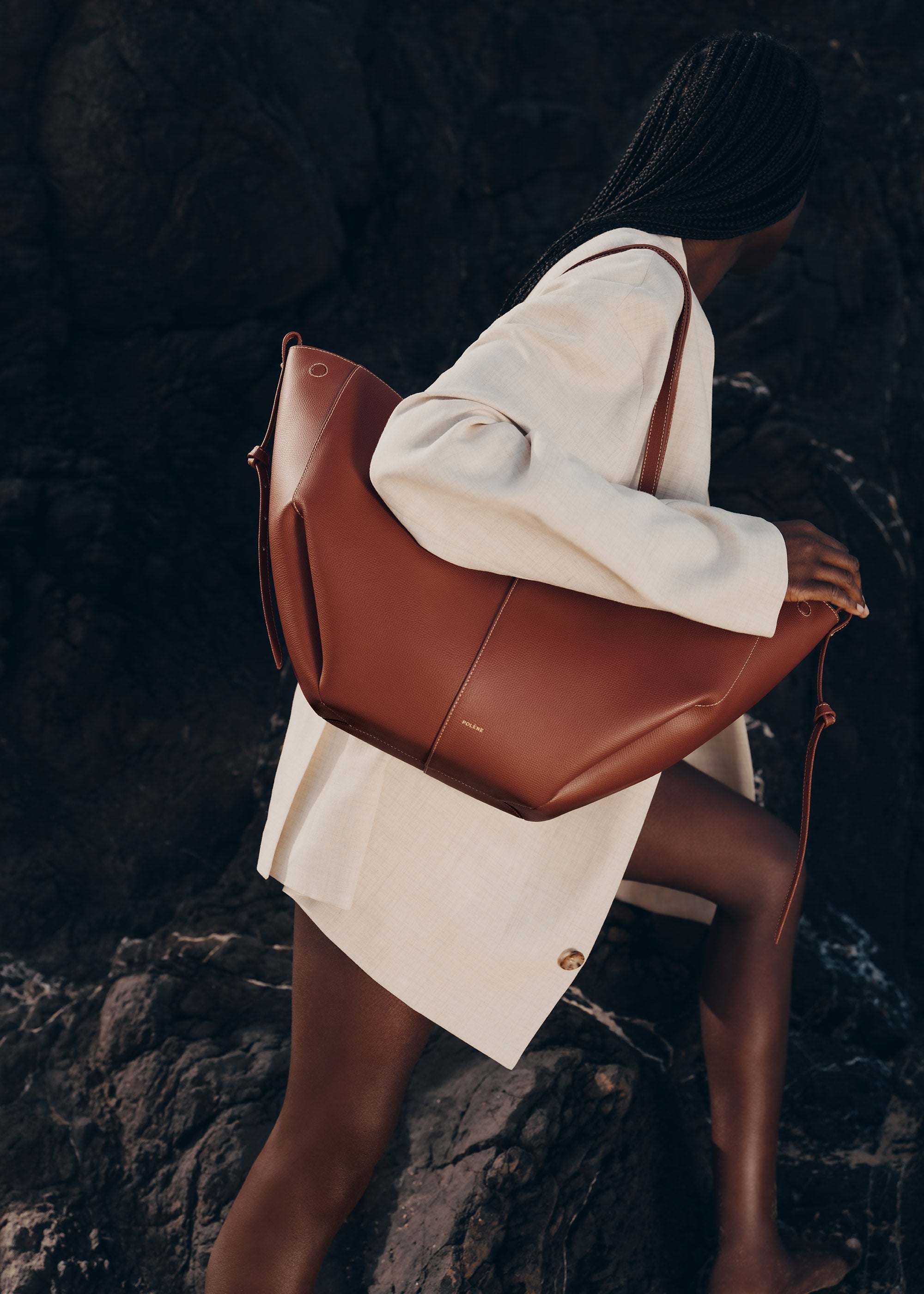 Polene Cyme Textured Cognac