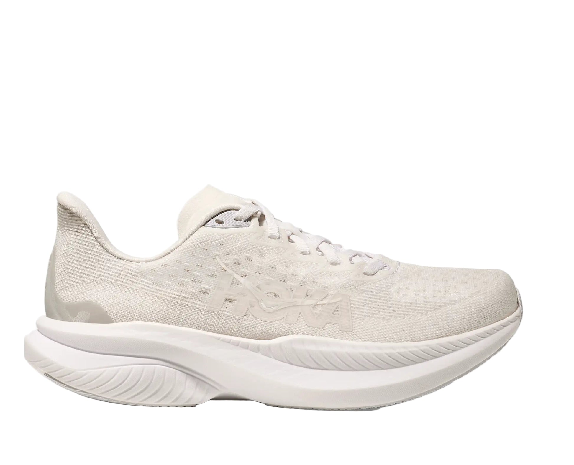 White running shoe on a white background
