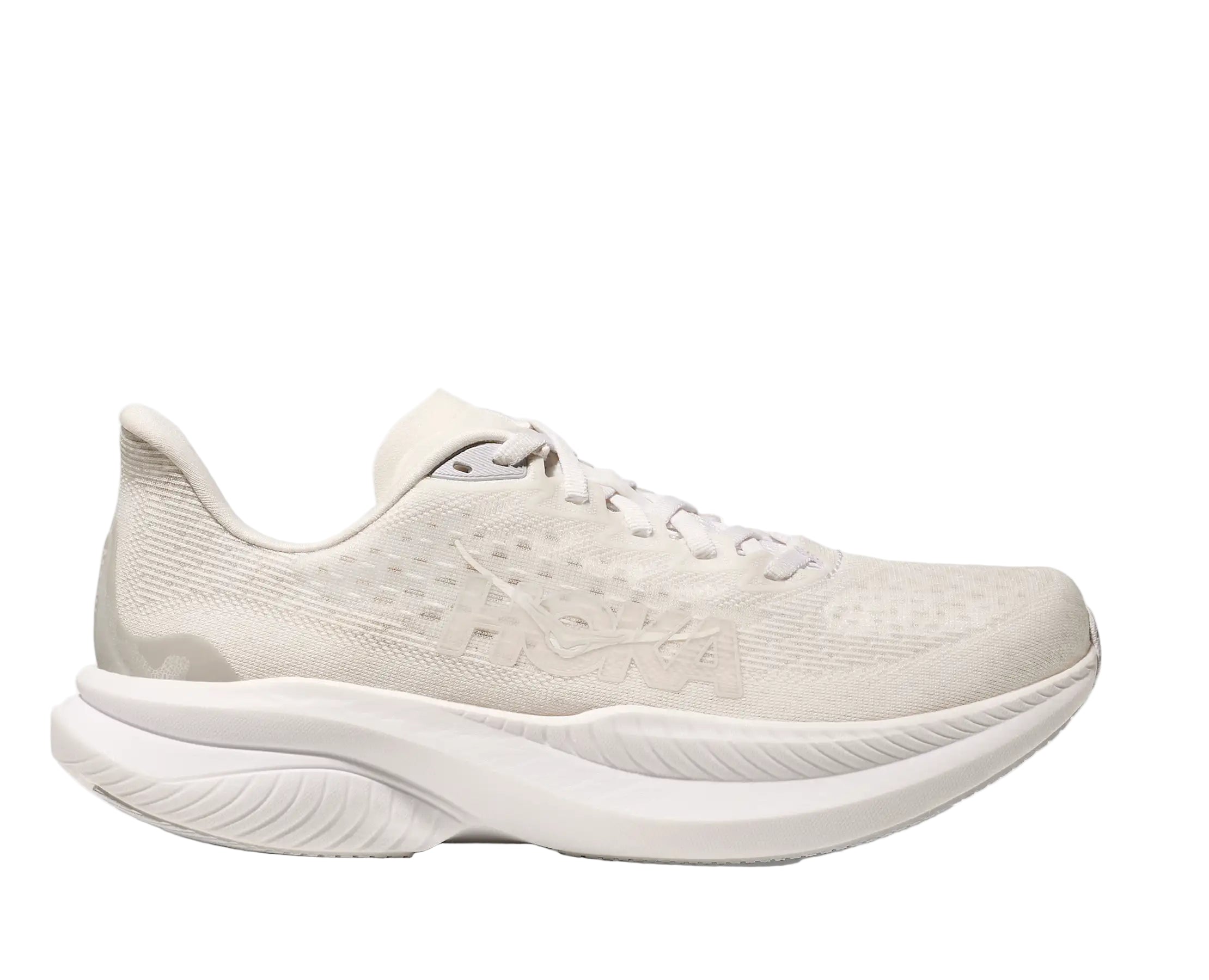 White running shoe on a white background