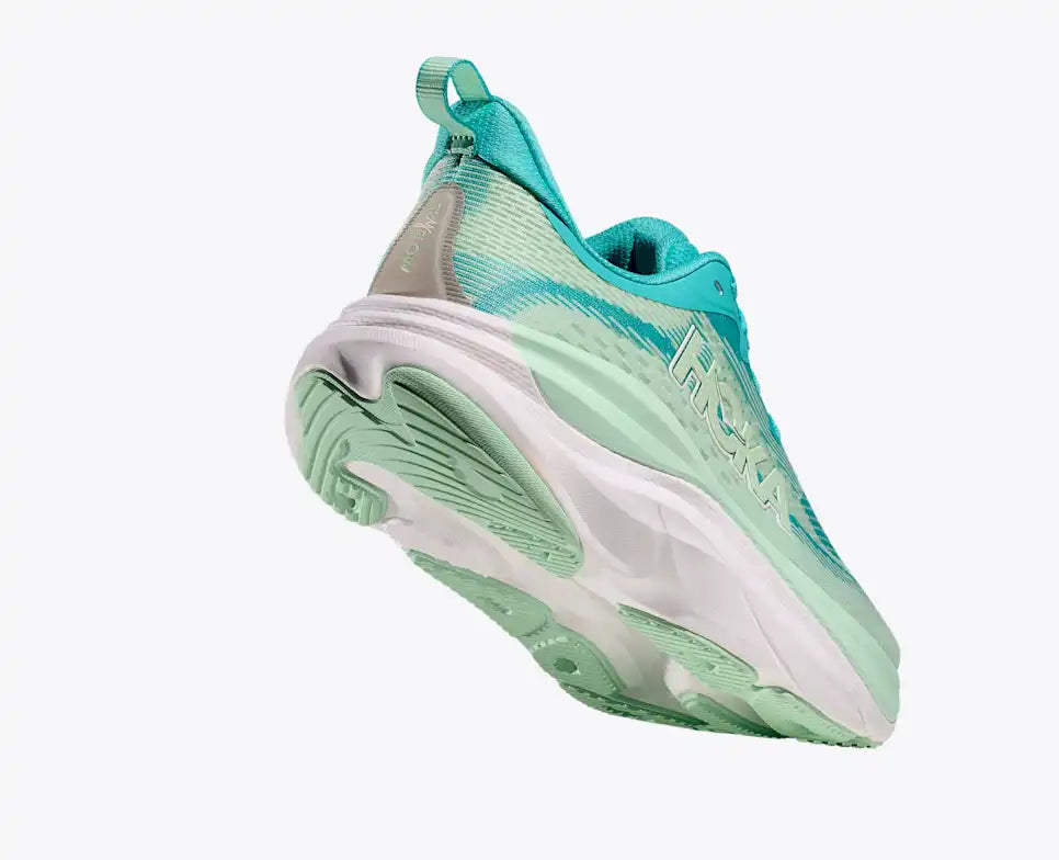 Hoka Skyflow in Cielo Blue and Mint Fluorite