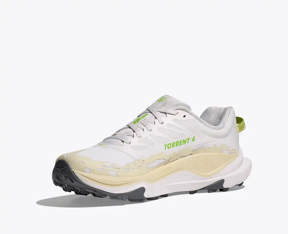 Hoka Torrent 4 White / Neon Lime