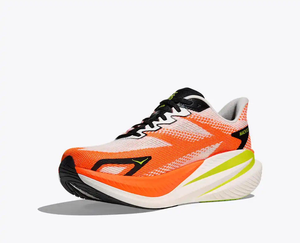 Hoka Mach X 3 White Neon Tangerine