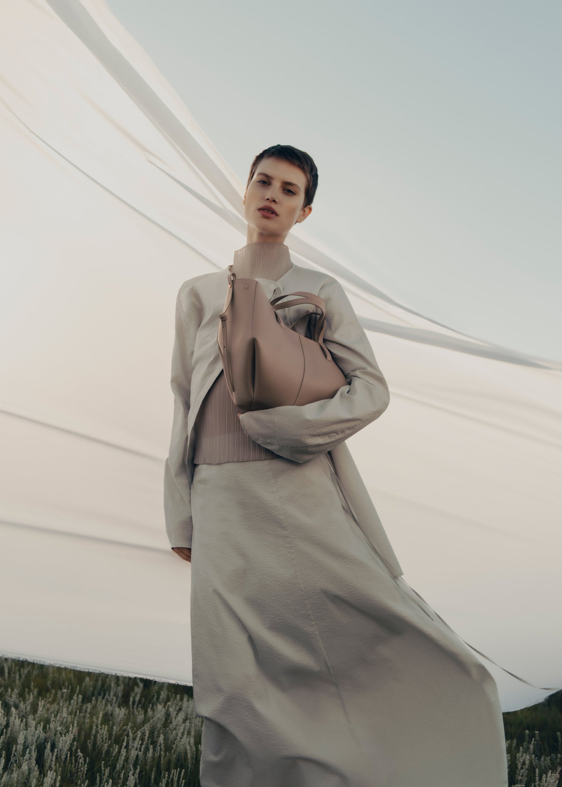 Polene Cyme Mini Textured Taupe