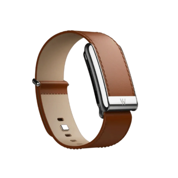 Whoop 5.0 Leatherluxe Straight Chestnut/Cream with Titanium Band (12 Month Peak Subscription Included) One Size