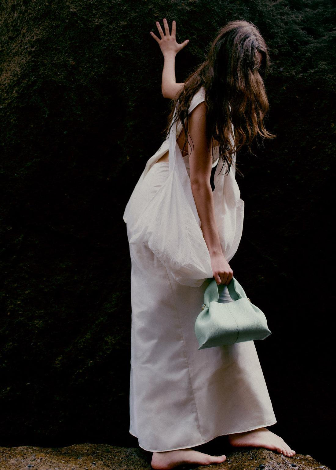 Polene Numero Neuf Mini Textured Sea Foam