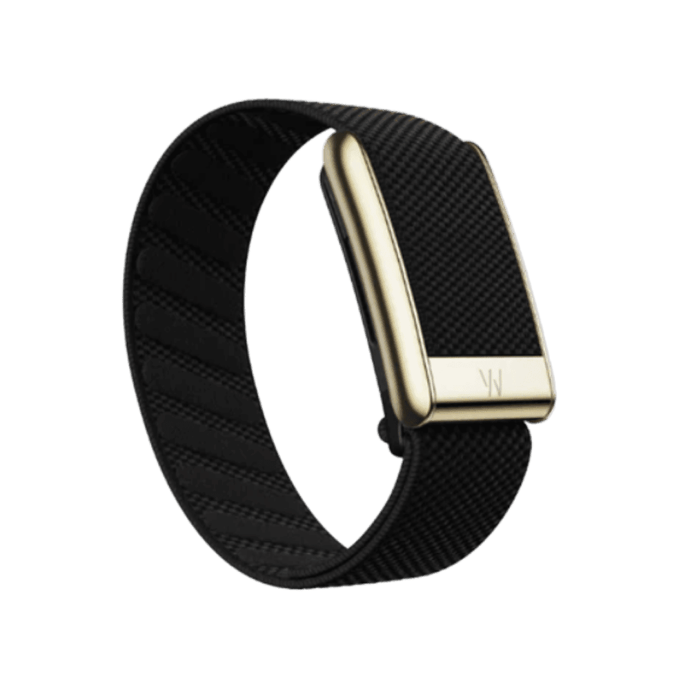 Whoop 5.0 Superknit Luxe Obsidian with Gold Band (12 Month Peak Subscription Included) One Size