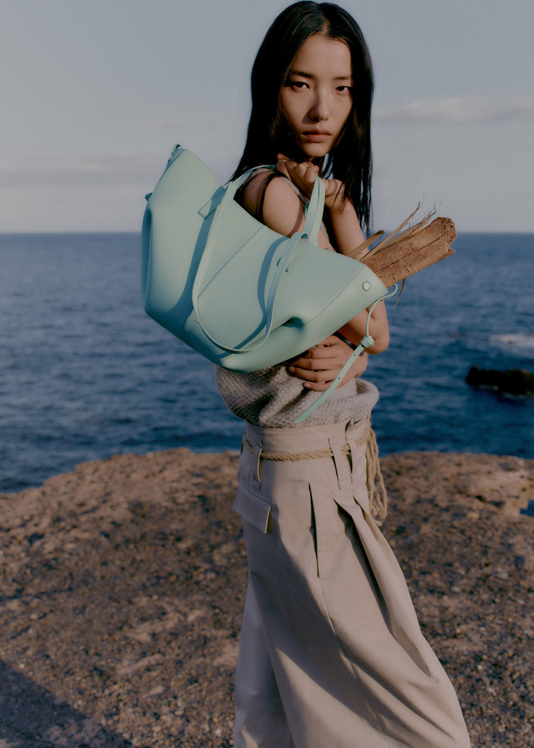 Polene Cyme Mini Textured Sea Foam