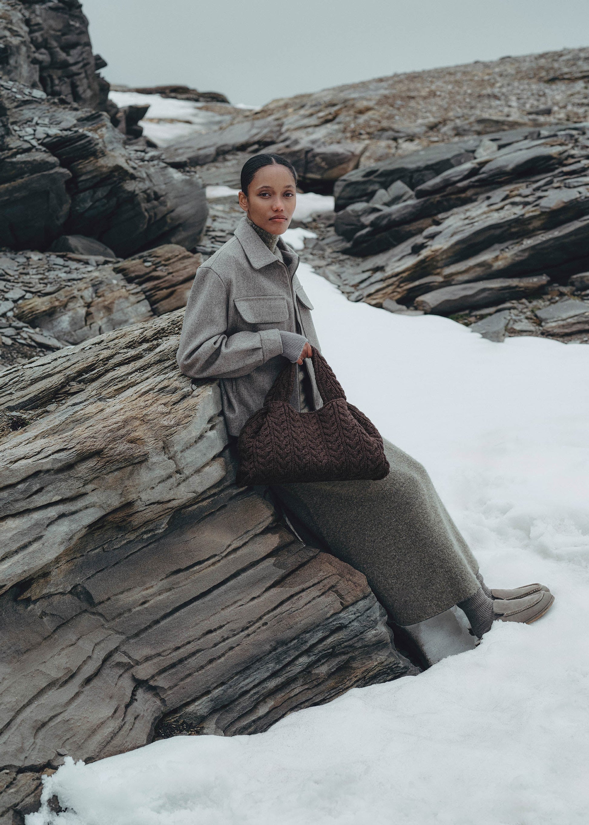 Polene Numero Neuf Large Merino Ebony