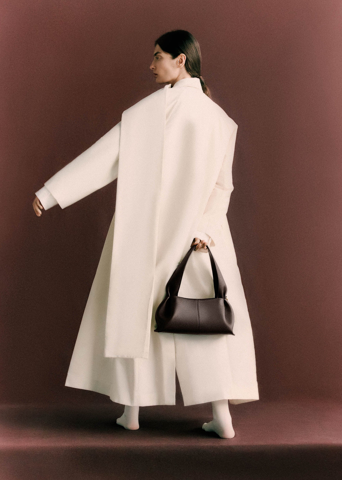 Polene Numero Neuf East West Textured Ebony