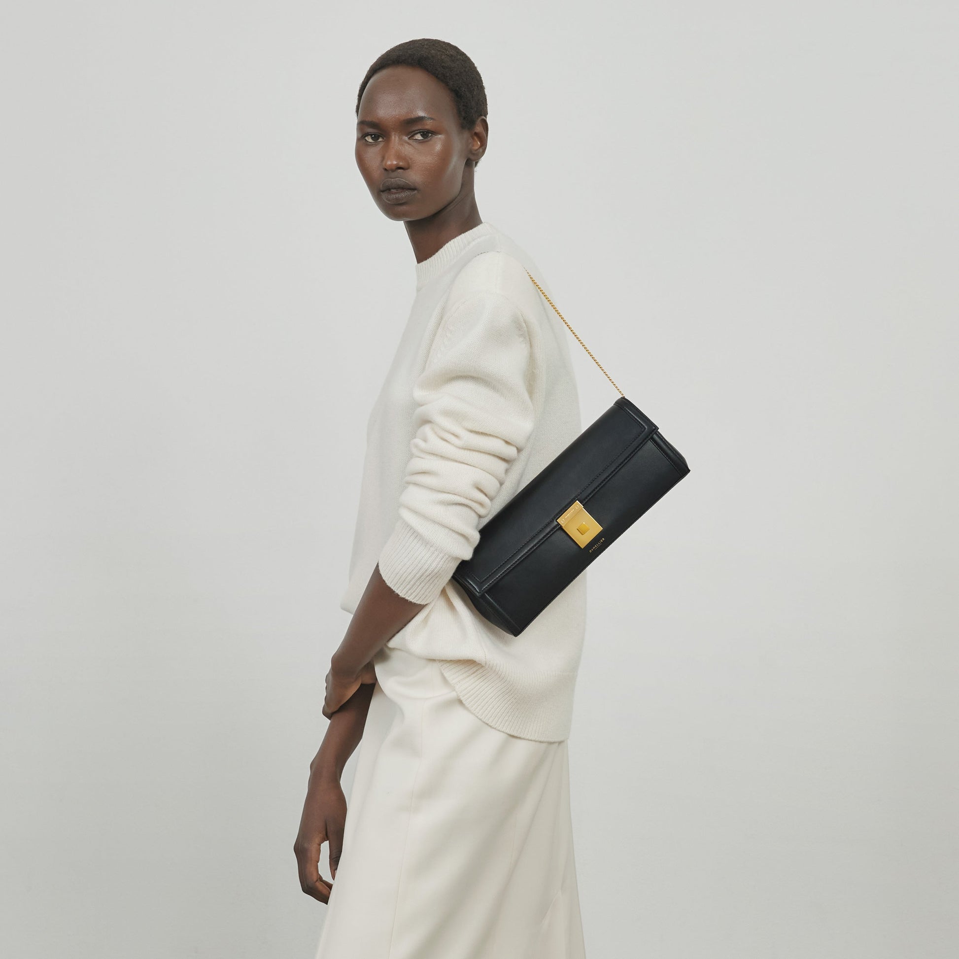 DeMellier The Paris Clutch black smooth