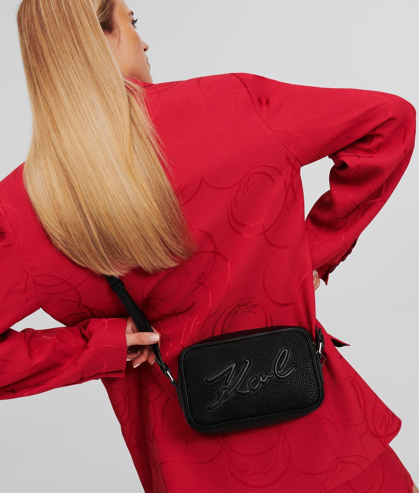 KarlLagerfeld Kskuare Grainy Camera Bag Black