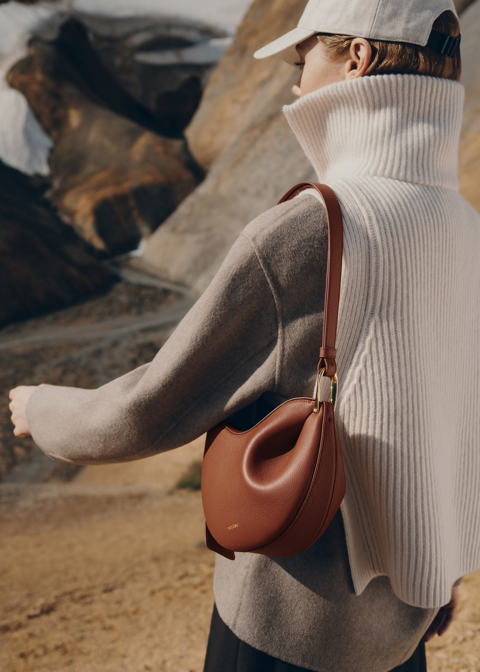 Polene Tonca Textured Cognac