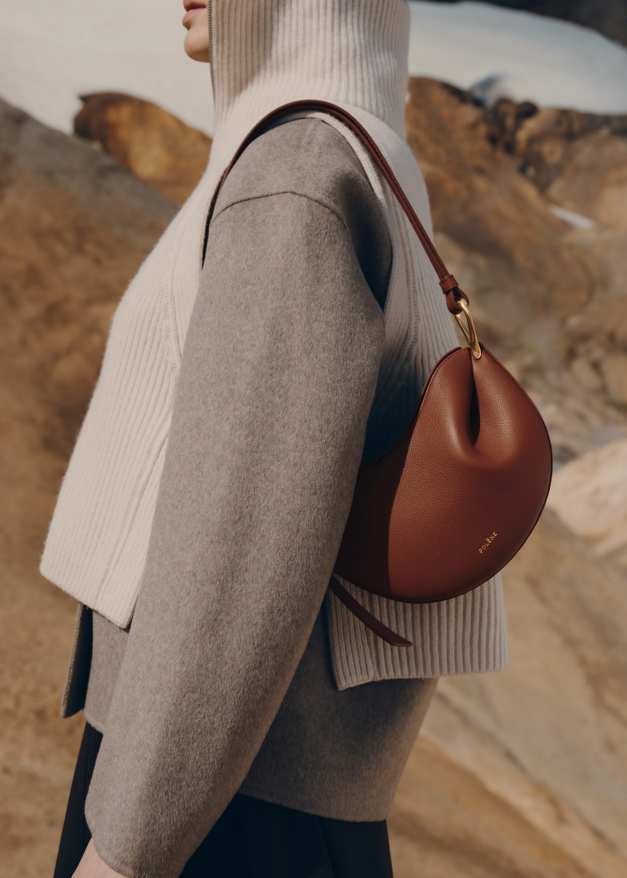 Polene Tonca Textured Cognac