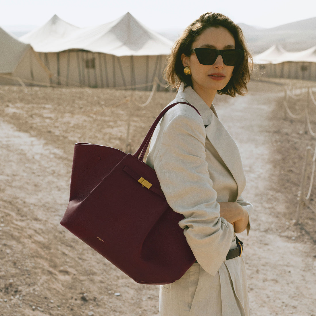 DeMellier The New York burgundy small grain