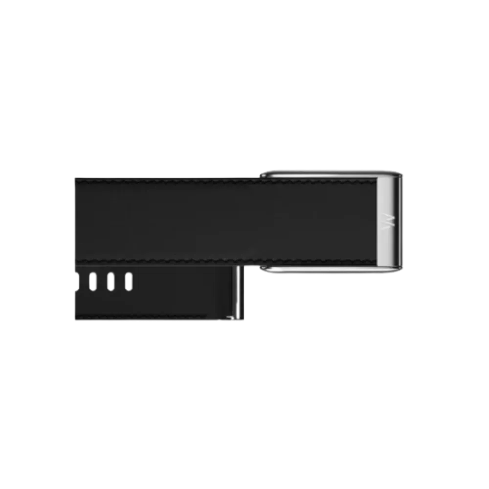 Whoop 5.0 Leatherluxe Tapered Black with Titanium Band - Only Strap  Large