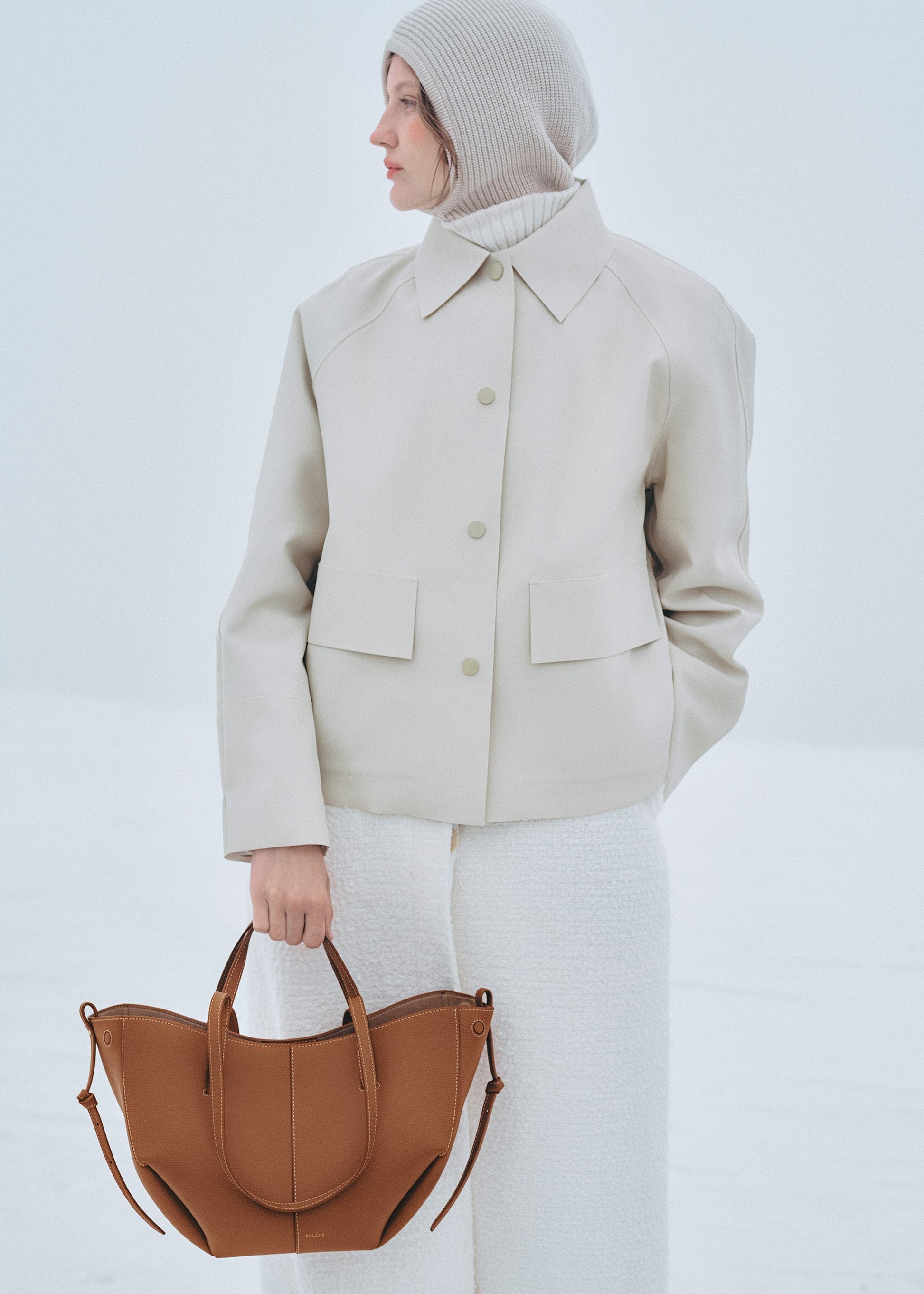 Polene Cyme Mini Textured Camel