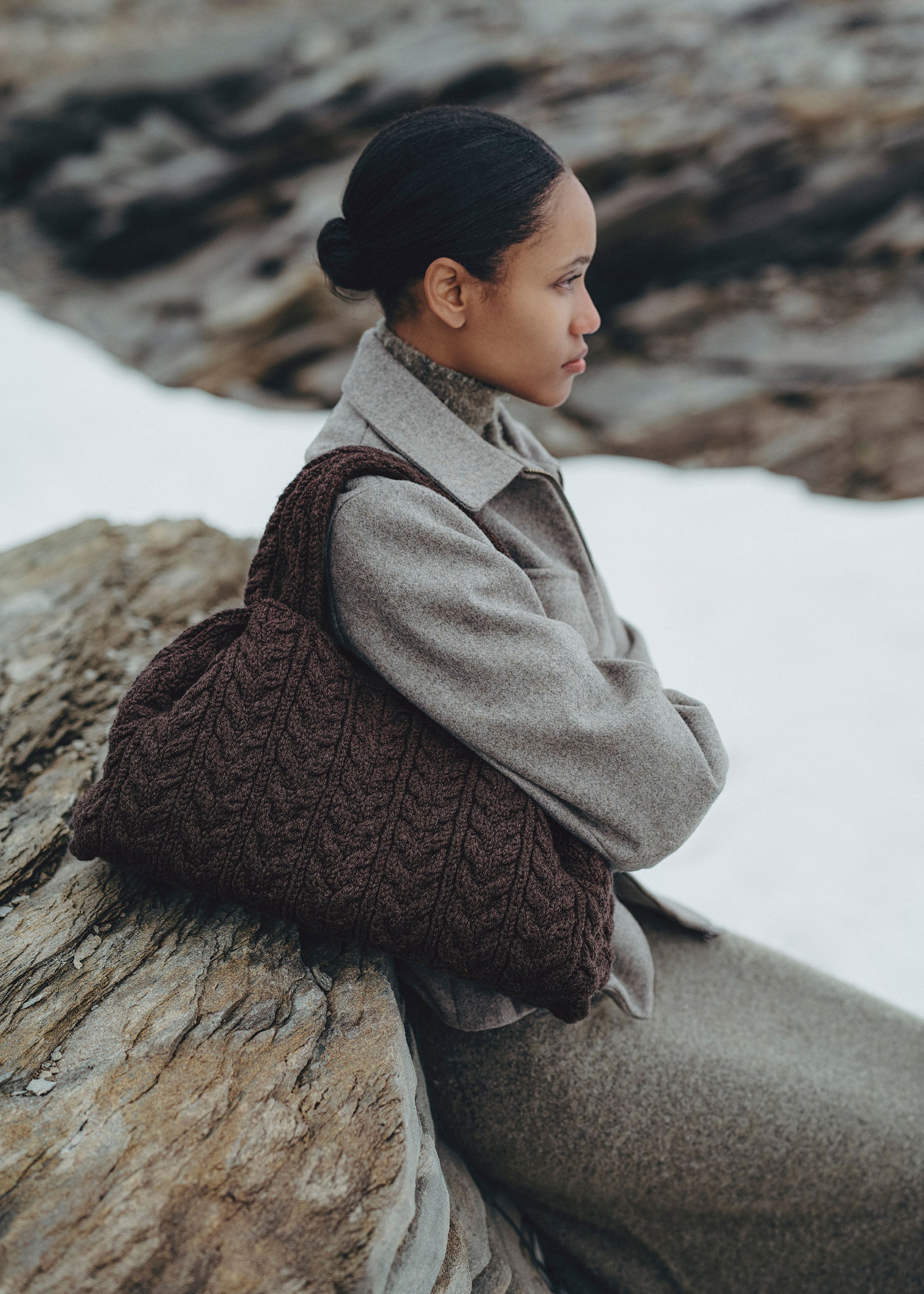 Polene Numero Neuf Large Merino Ebony