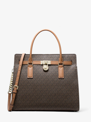 Hamilton Moderne Large Signature Logo Satchel Brn-Acorn Brn-Acorn