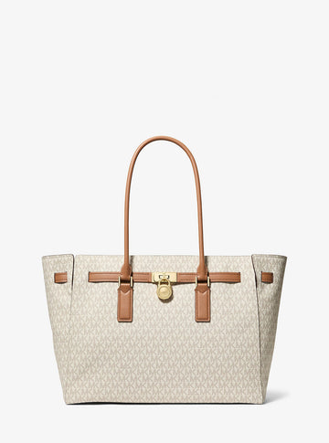 Hamilton Moderne Large Signature Logo Tote Bag Vanilla-Acorn Vanilla-Acorn