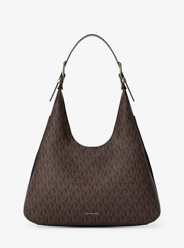 Nolita Large Signature Logo Shoulder Bag Brown-Blk Brown-Blk