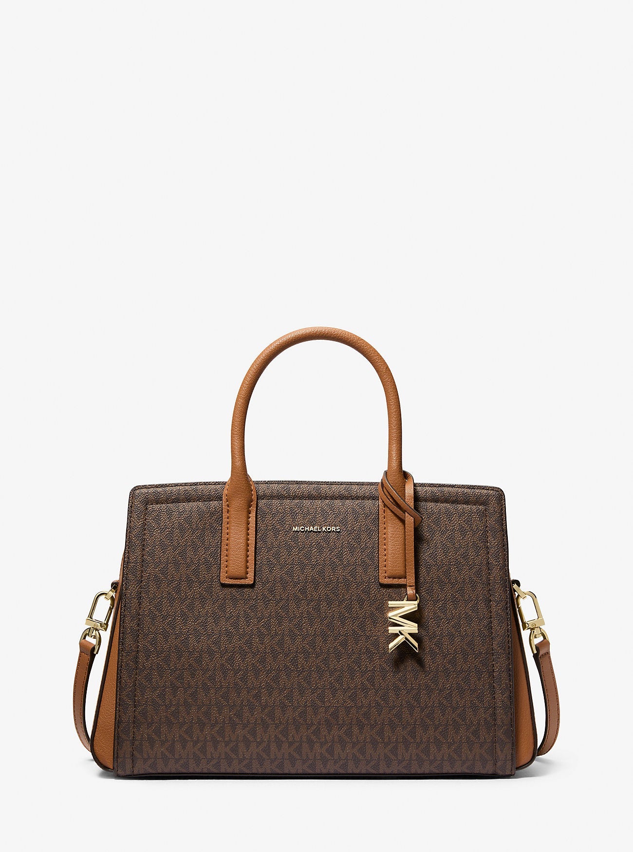 Laila Medium Signature Logo Satchel Brn-Acorn Brn-Acorn