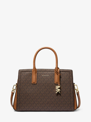 Laila Medium Signature Logo Satchel Brn-Acorn Brn-Acorn