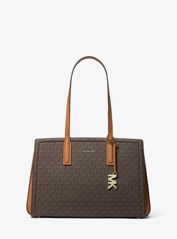 Laila Medium Signature Logo Tote Bag Brn-Acorn Brn-Acorn