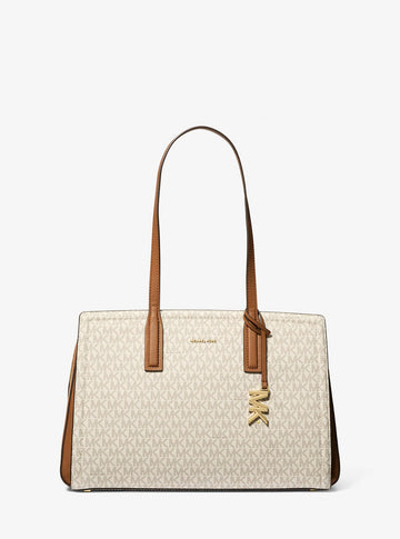 Laila Medium Signature Logo Tote Bag Vanilla-Acorn Vanilla-Acorn