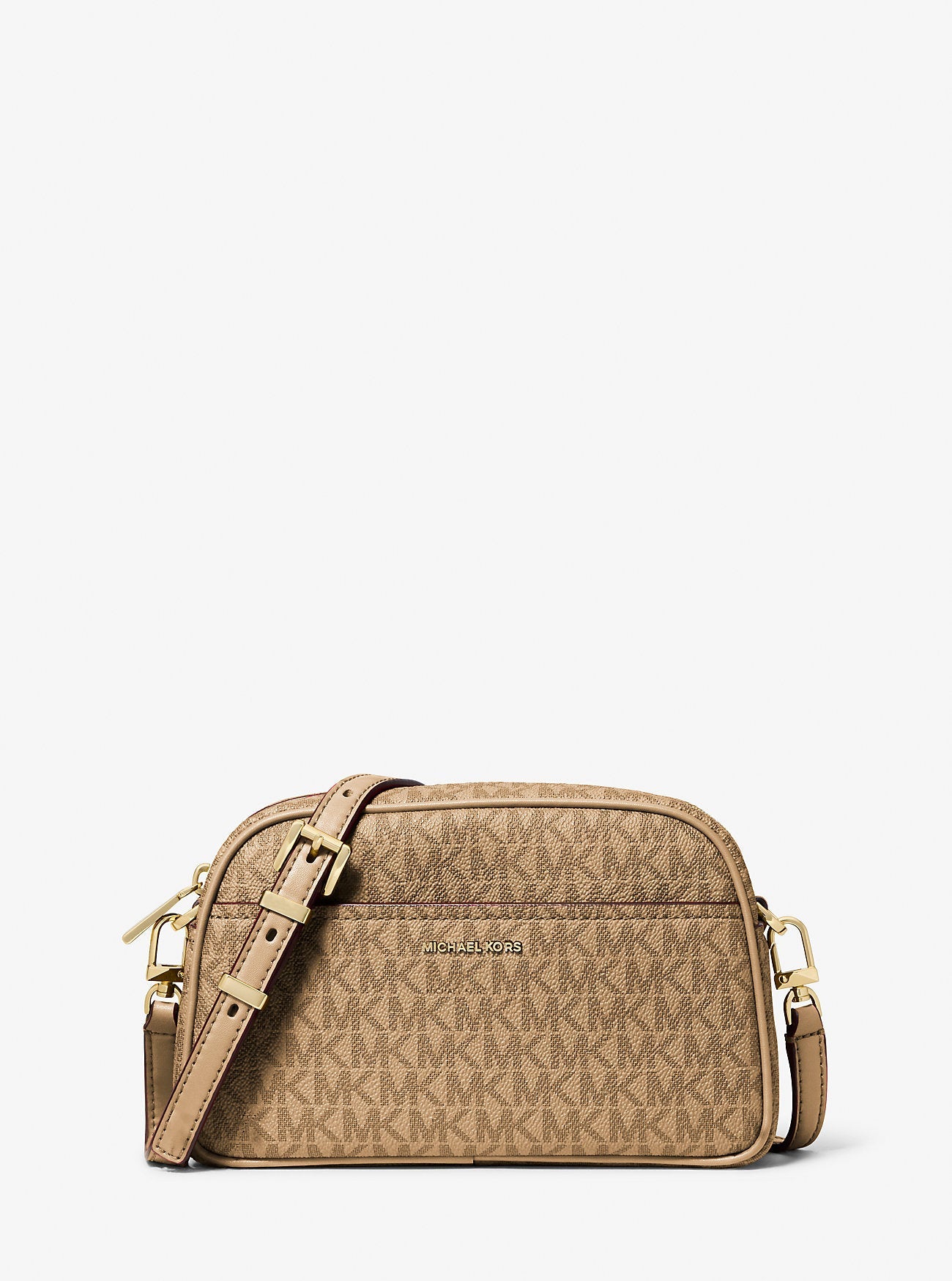 Jet Set Small Signature Logo Camera Crossbody Bag Husk Husk