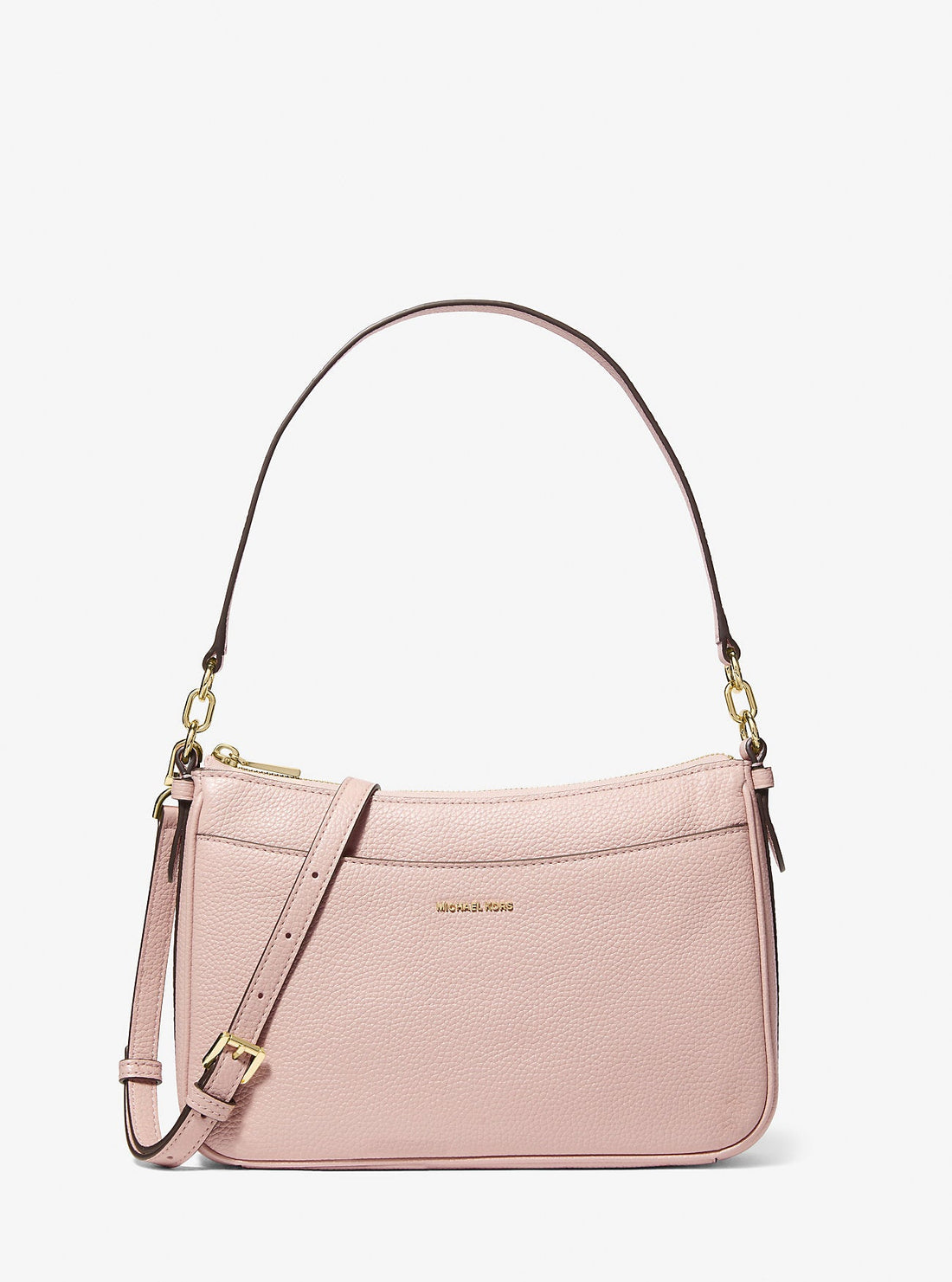 Jet Set Medium Pebbled Leather Convertible Crossbody Bag Soft Pink Soft Pink