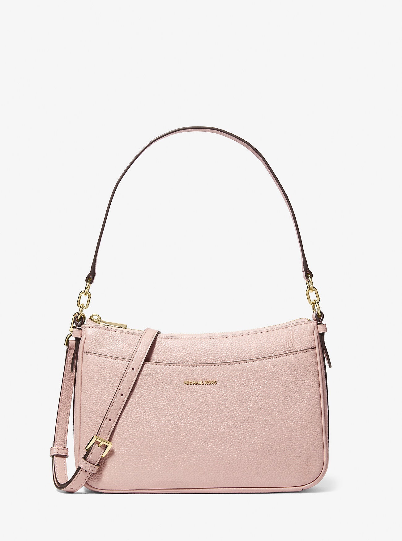 Jet Set Medium Pebbled Leather Convertible Crossbody Bag Soft Pink Soft Pink