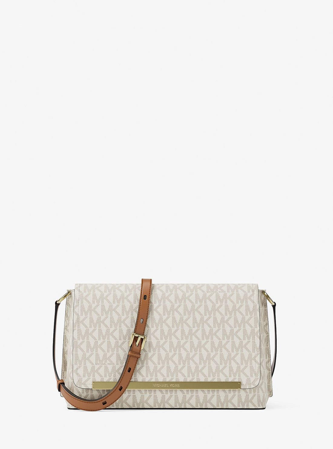 Evelyn Medium Signature Logo Crossbody Bag Vanilla-Acorn Vanilla-Acorn