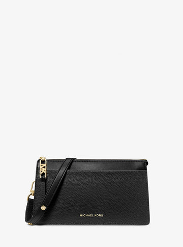 Empire Large Leather Convertible Crossbody Bag Black Black