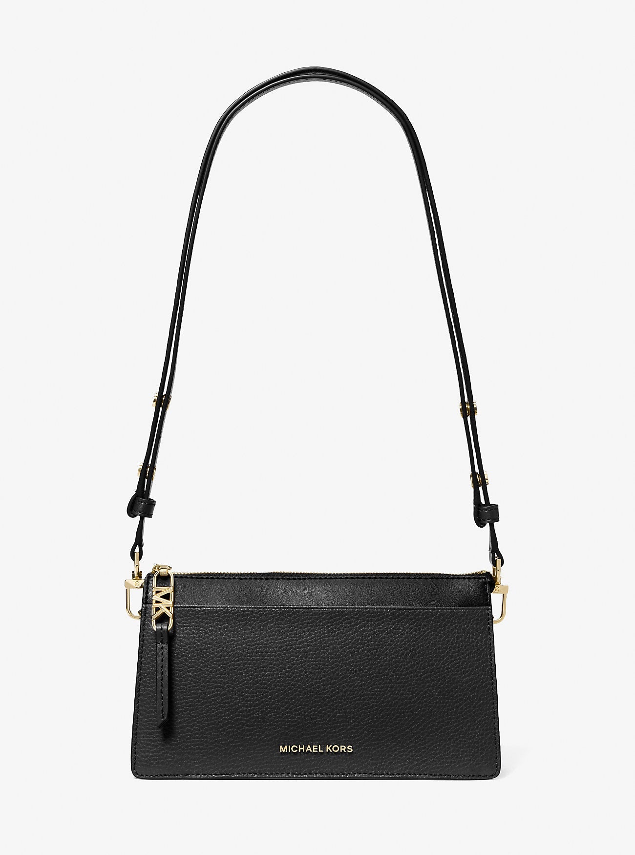 Empire Large Leather Convertible Crossbody Bag Black Black