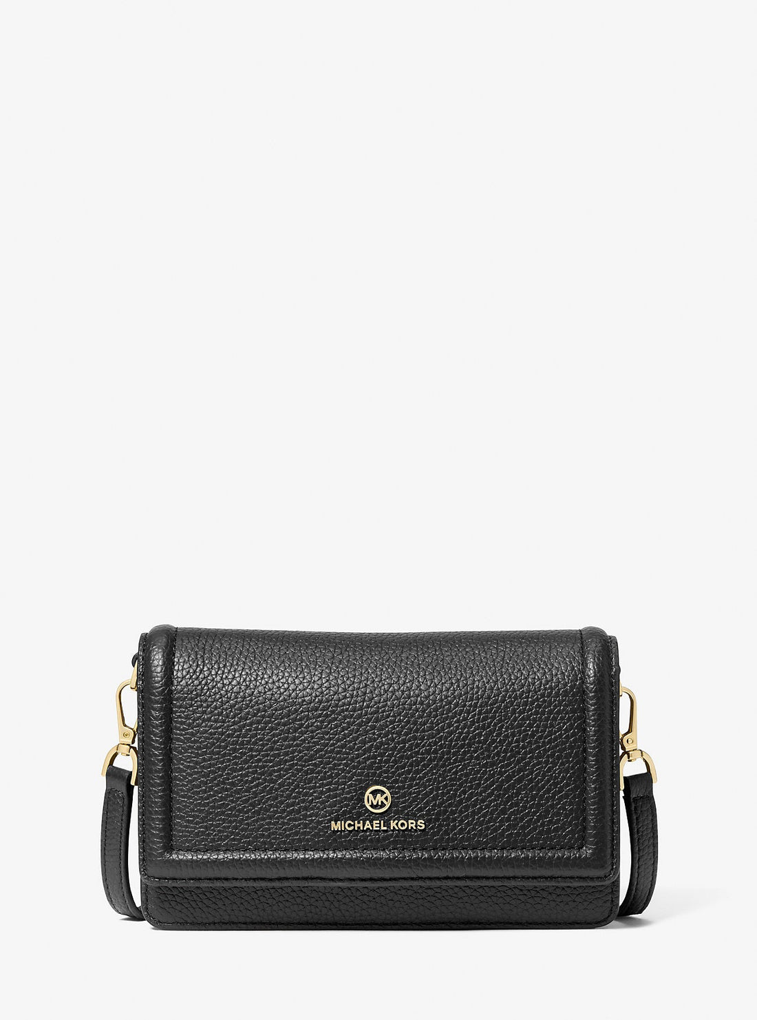 Jet Set Small Pebbled Leather Smartphone Convertible Crossbody Bag Black Black