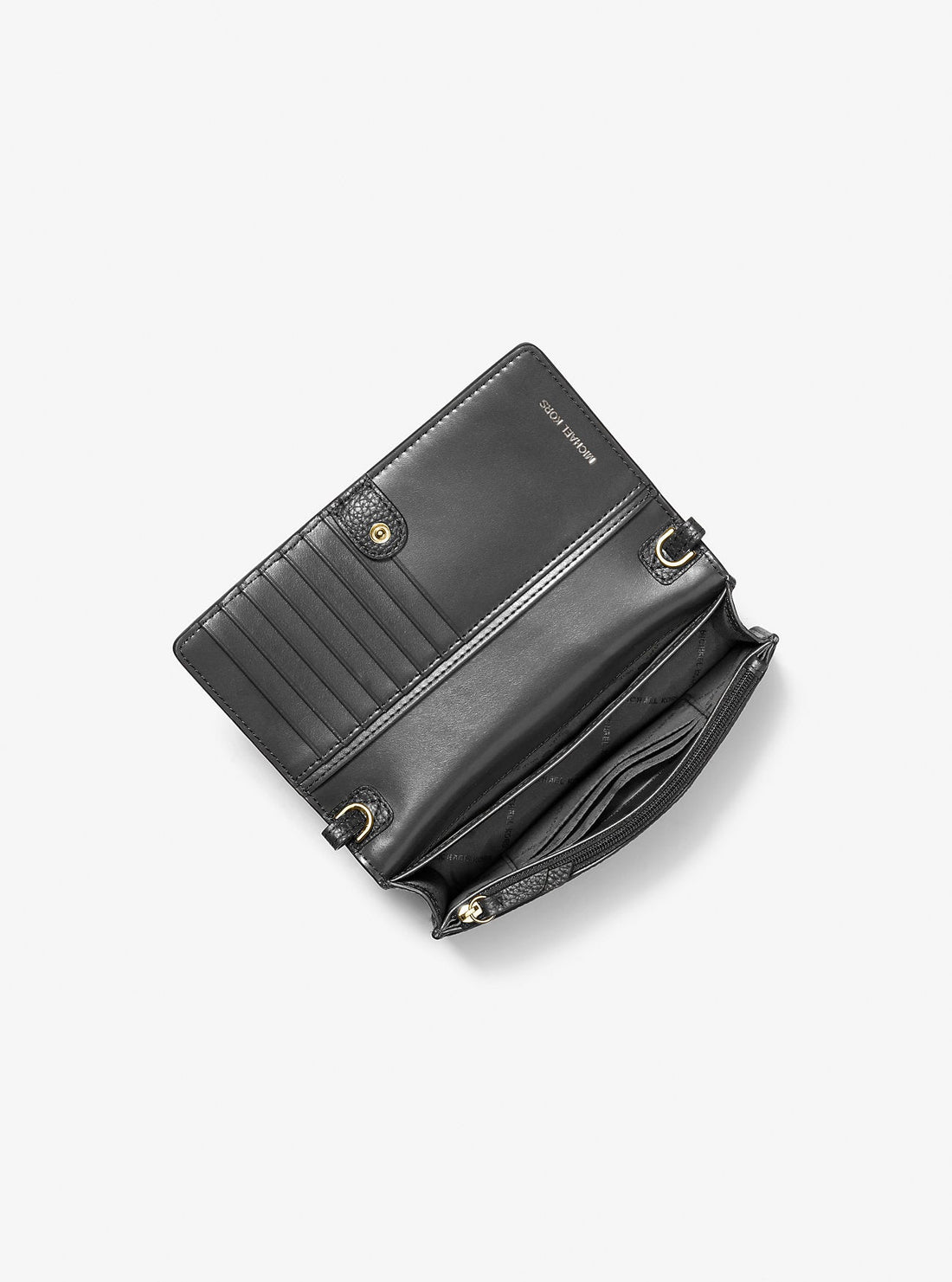 Jet Set Small Pebbled Leather Smartphone Convertible Crossbody Bag Black Black