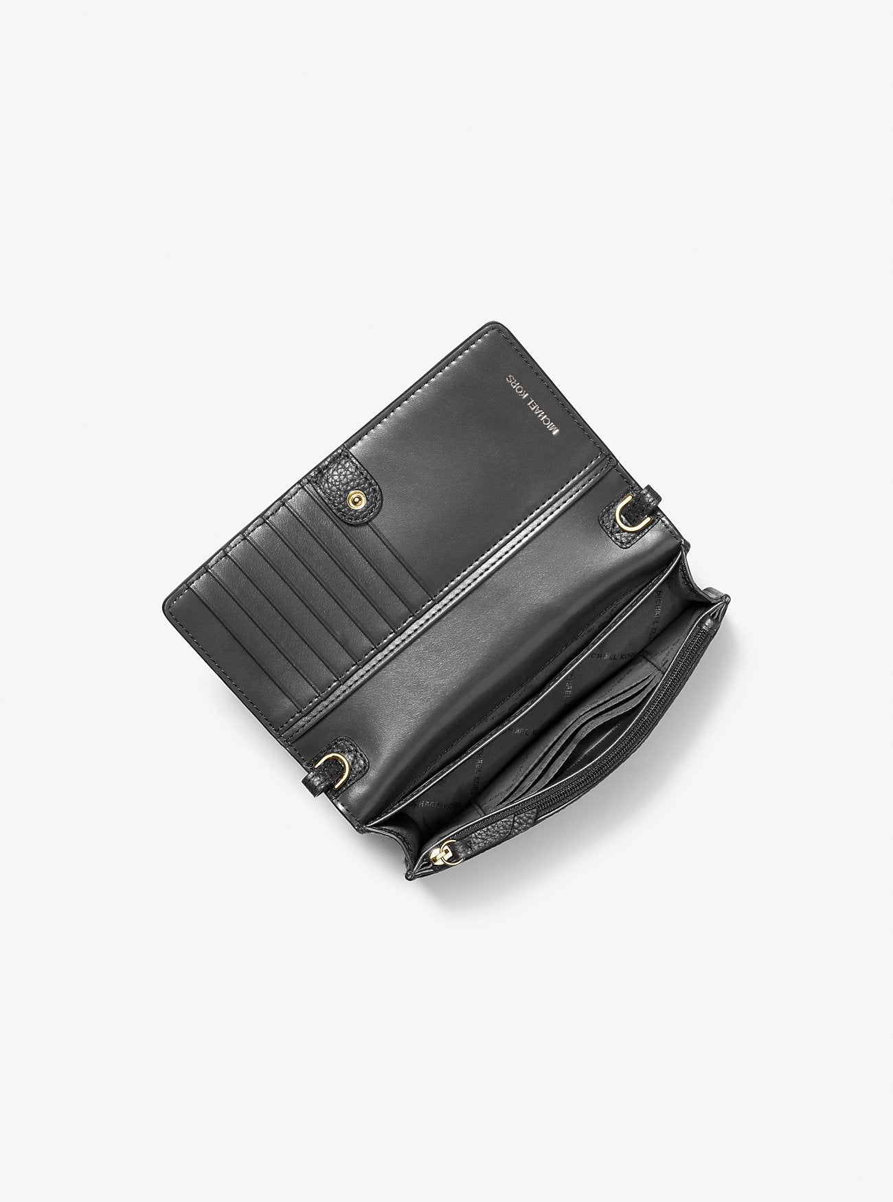 Jet Set Small Pebbled Leather Smartphone Convertible Crossbody Bag Black Black