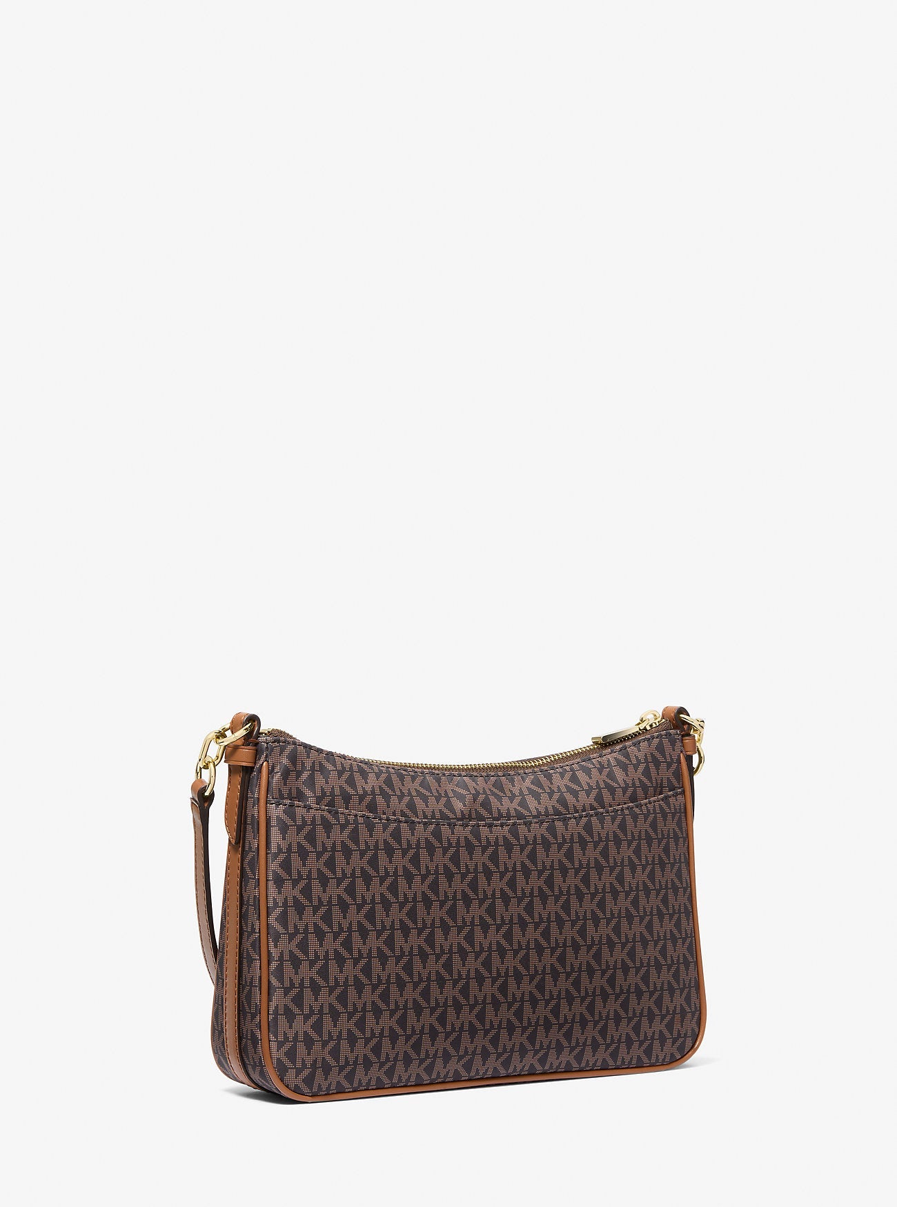Jet Set Medium Signature Logo Print Woven Convertible Pochette Brn-Acorn Brn-Acorn