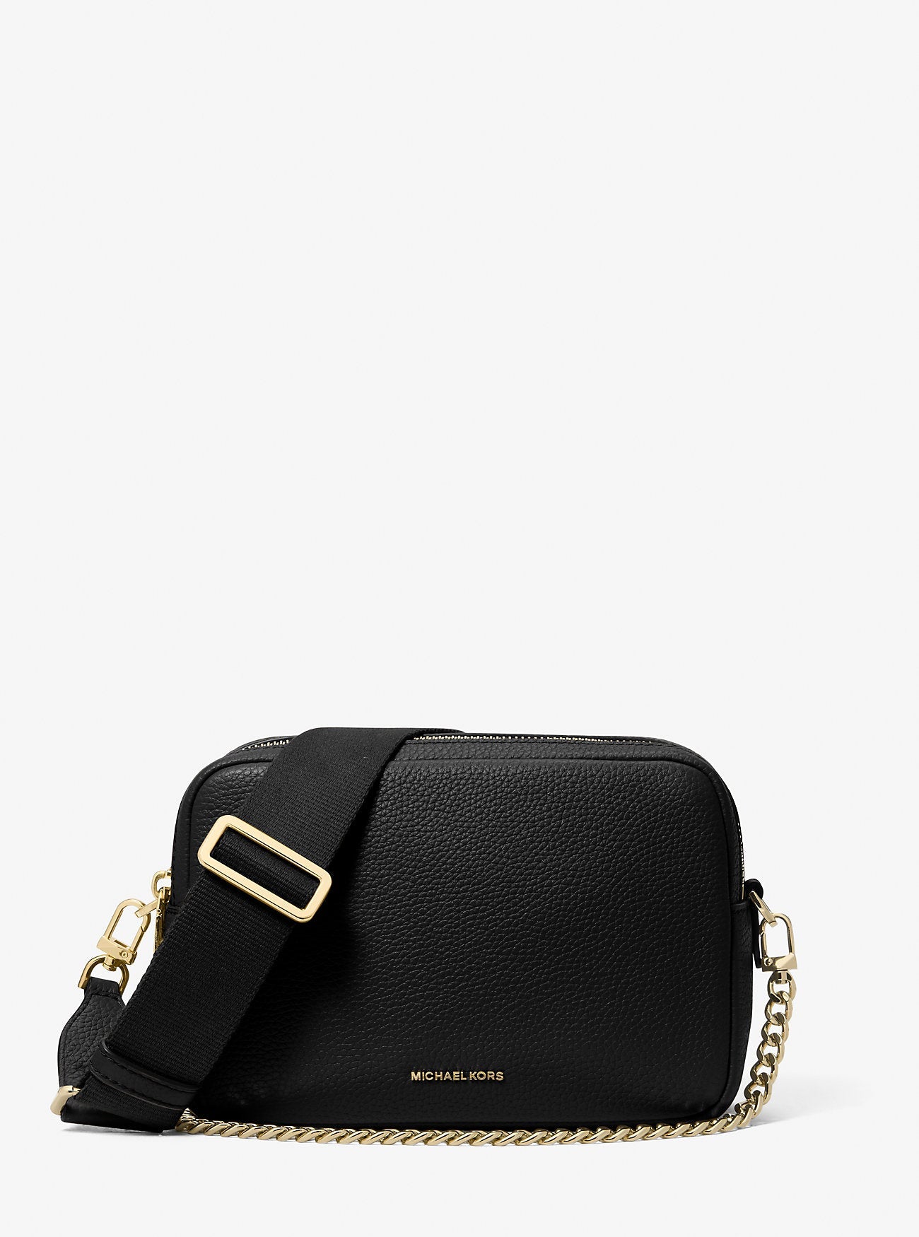 Bryant Medium Pebbled Leather Camera Crossbody Bag Black Black