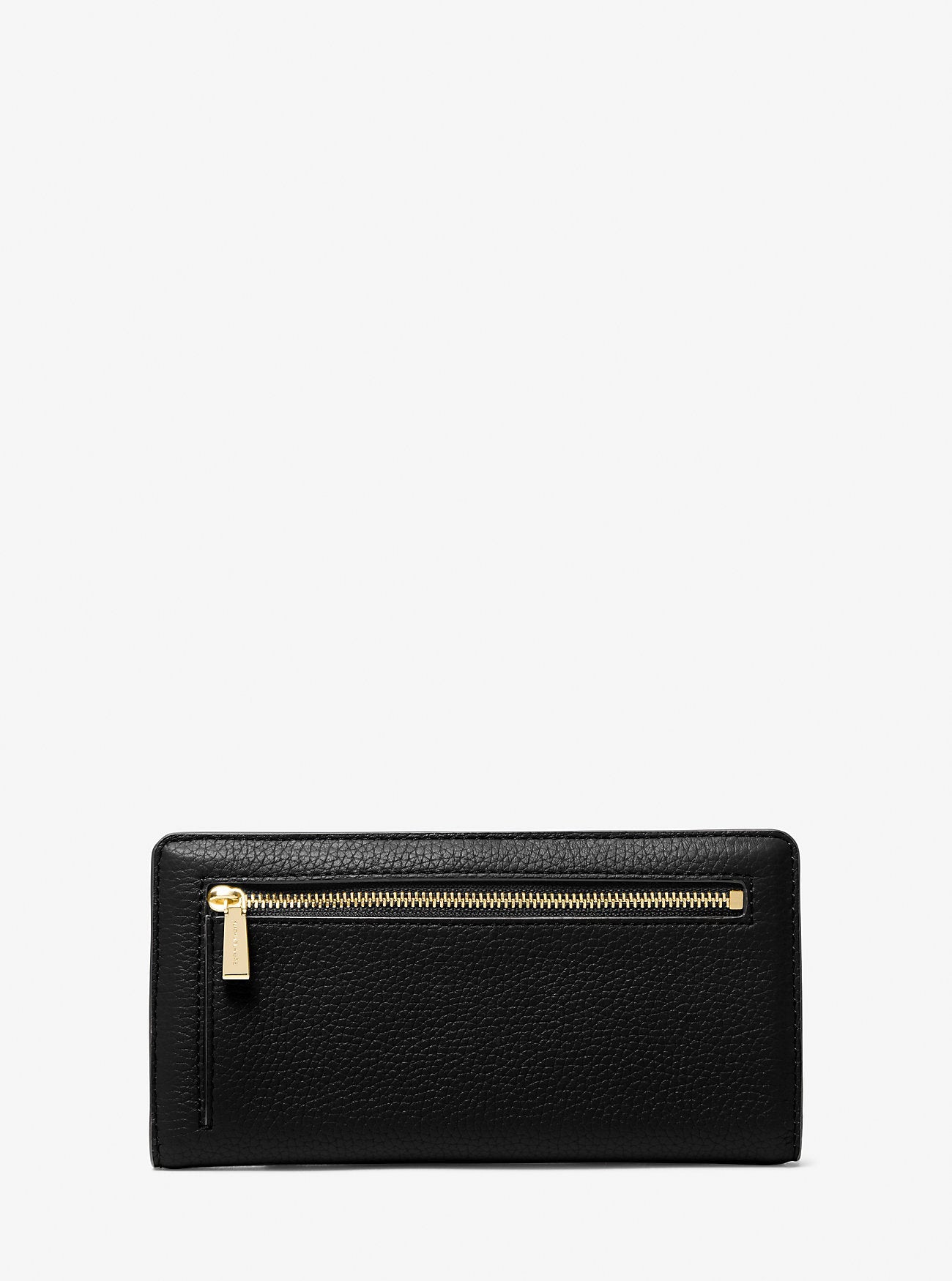 Bryant Large Pebbled Leather Snap-Front Wallet Black Black