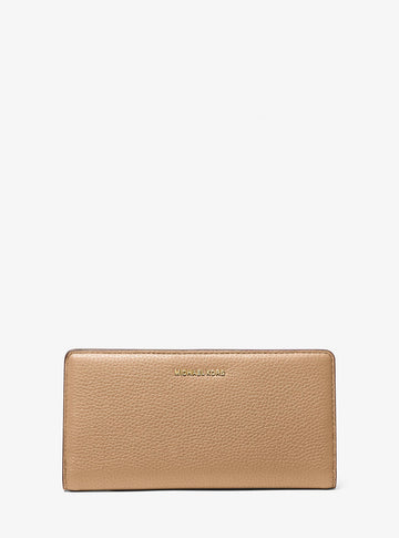 Bryant Large Pebbled Leather Snap-Front Wallet Husk Husk