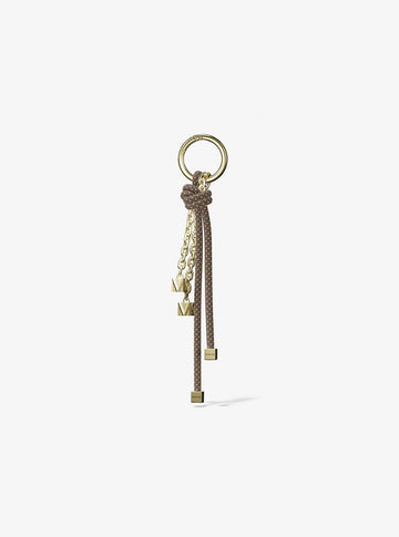 Gold-Tone and Speckled Cord Bag Charm Husk Husk