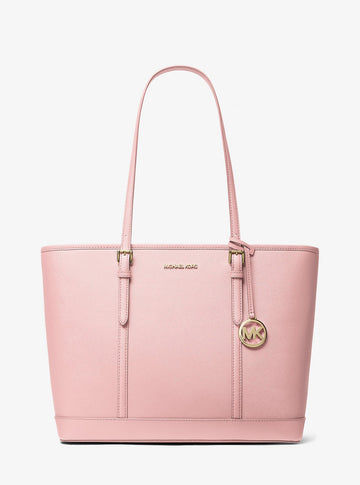 Jet Set Travel Large Saffiano Leather Tote Bag Powder Blush Powder Blush