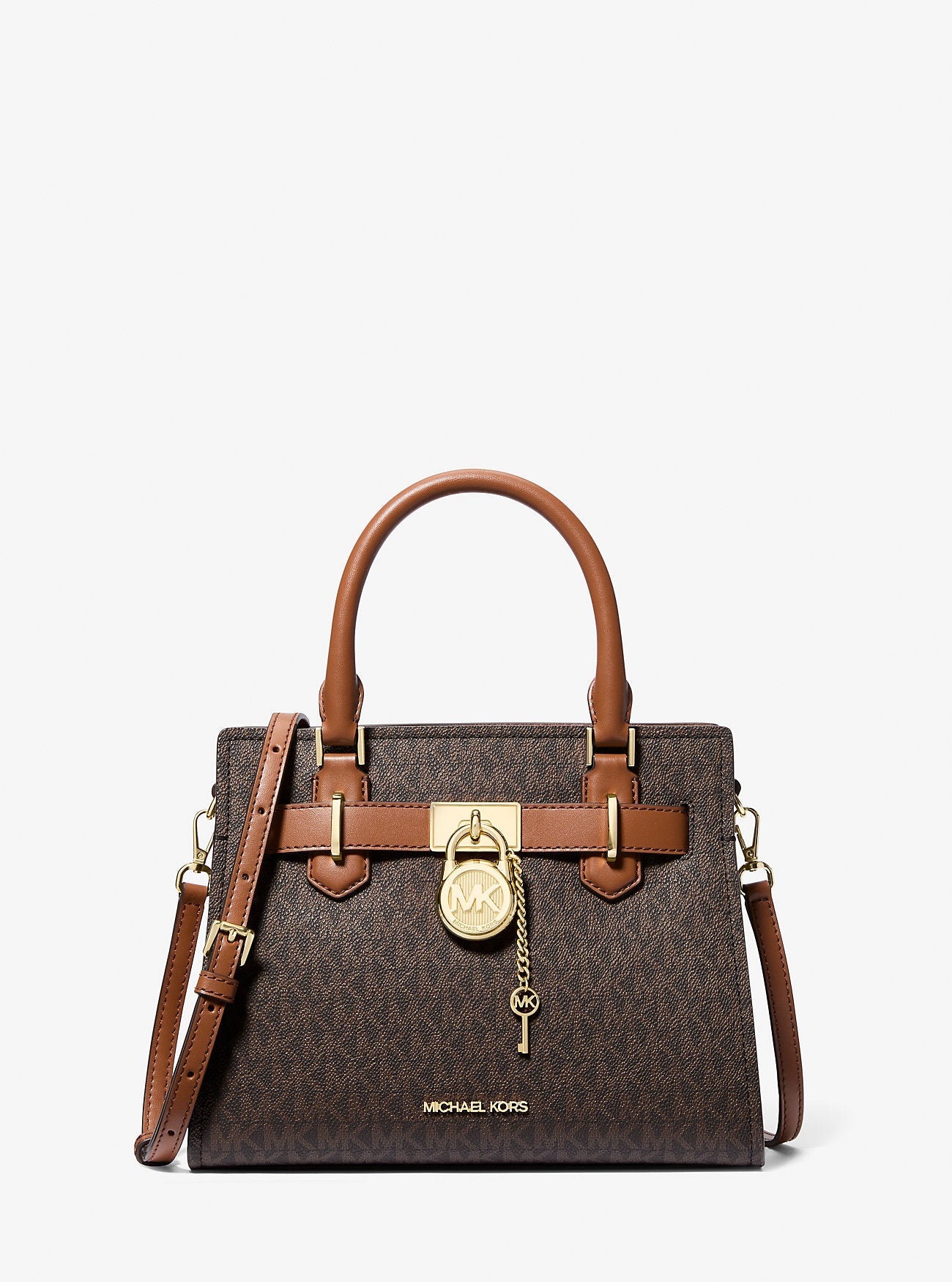 Hamilton Small Logo Satchel Brown Brown